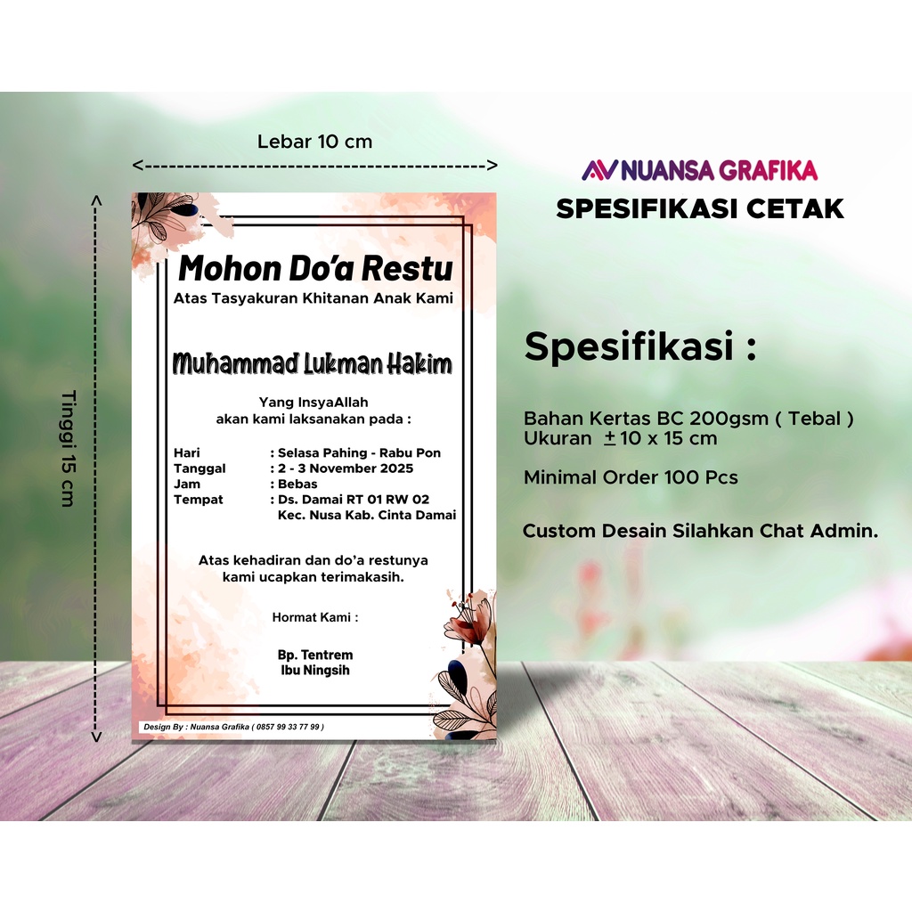 Jual CETAK UNDANGAN BESEK | UNDANGAN SOROGAN | UNDANGAN PUNJUNGAN