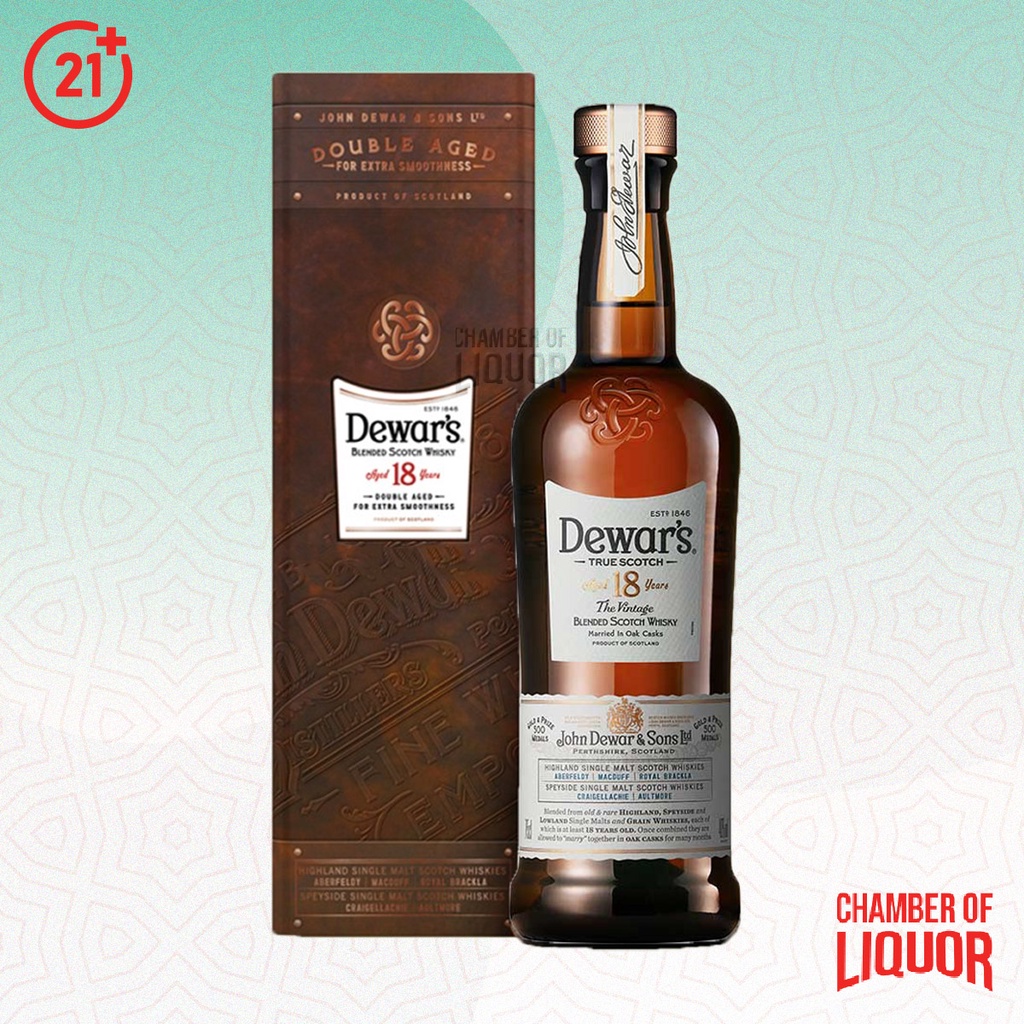 Jual DEWAR'S / Dewars 18 Year Old Blended Scotch Whisky 750ml Shopee Indonesia