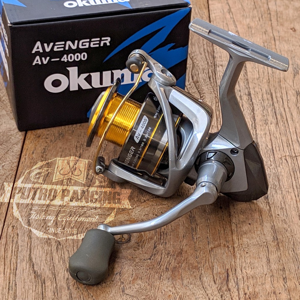 harga reel okuma avenger 4000 Spinning as well as the two toned OKUMA AVENGER SPINNING REEL 3000B