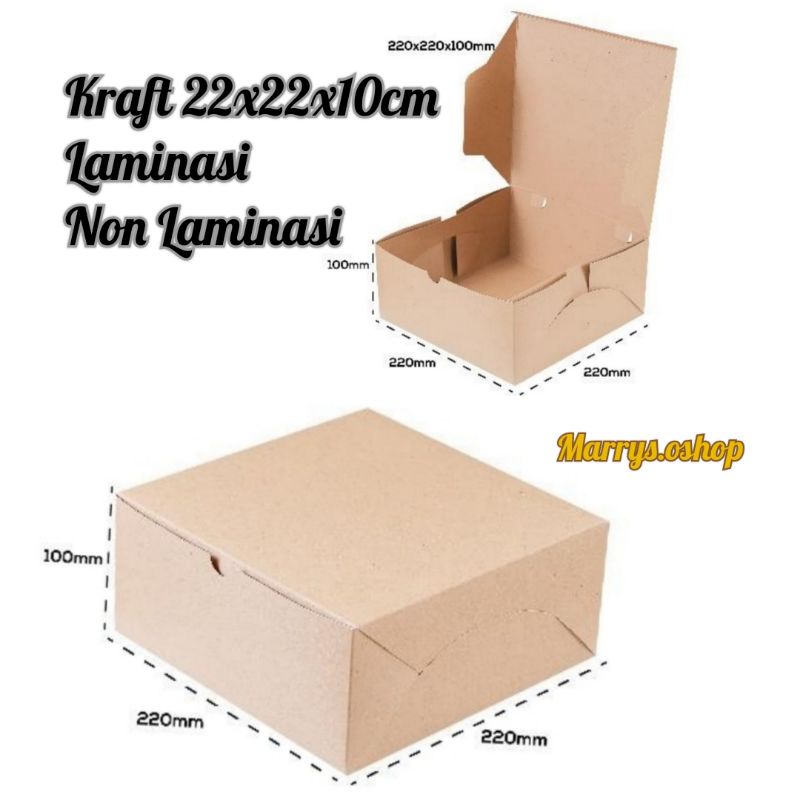 Jual Box Kraft 22 Laminasi Kotak Coklat Kue Cake Serbaguna Packing Shopee Indonesia 5542