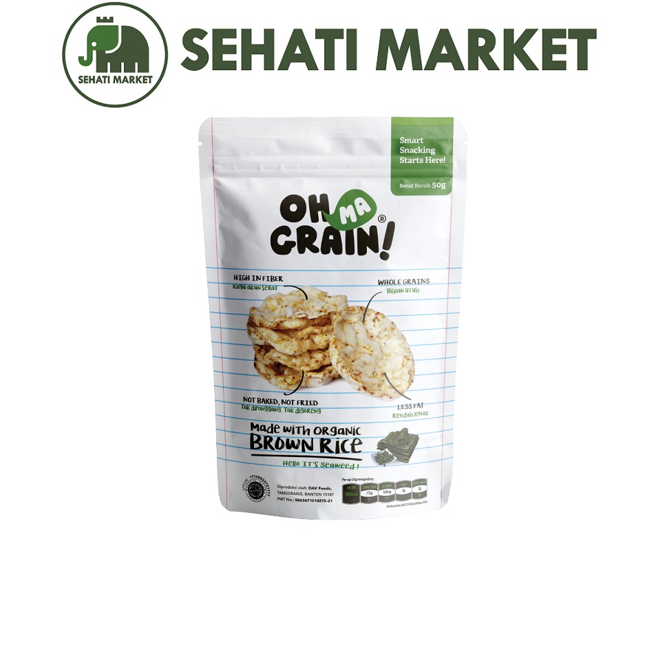 Jual Oh Ma Grain Popped Rice Crackers Snack Sehat No Msg Gluten Free