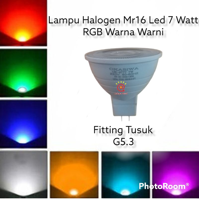 Jual Lampu Halogen Mr16 Led 7w 7 watt RGB Warna Warni Fitting Tusuk G5 ...