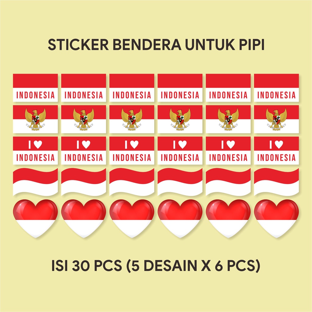 Jual Stiker Pipi HUT RI Bendera Merah Putih / Stiker Kemerdekaan