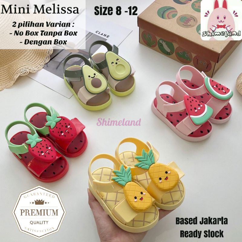 Mini Melissa Jump Candy Cookies Buah Buahan Series Sendal Sepatu Anak Perempuan Premium Kado Jelly Shoes
