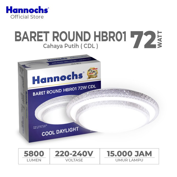 Jual Hannochs Lampu Downlight LED Baret Round HBR01 72W Cahaya Putih ...