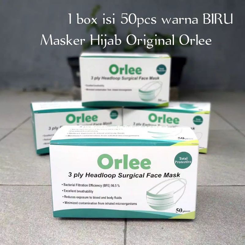 Jual Masker Orlee Headloop Medis Surgical Mask 3ply Isi 50 Kemenkes ...