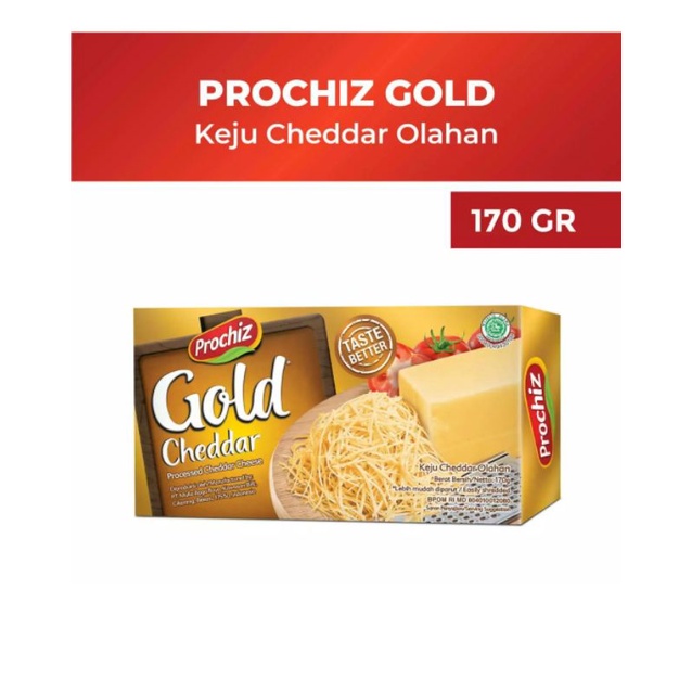 Jual PROCHIZ Cheddar Cheese Gold 160g | Shopee Indonesia