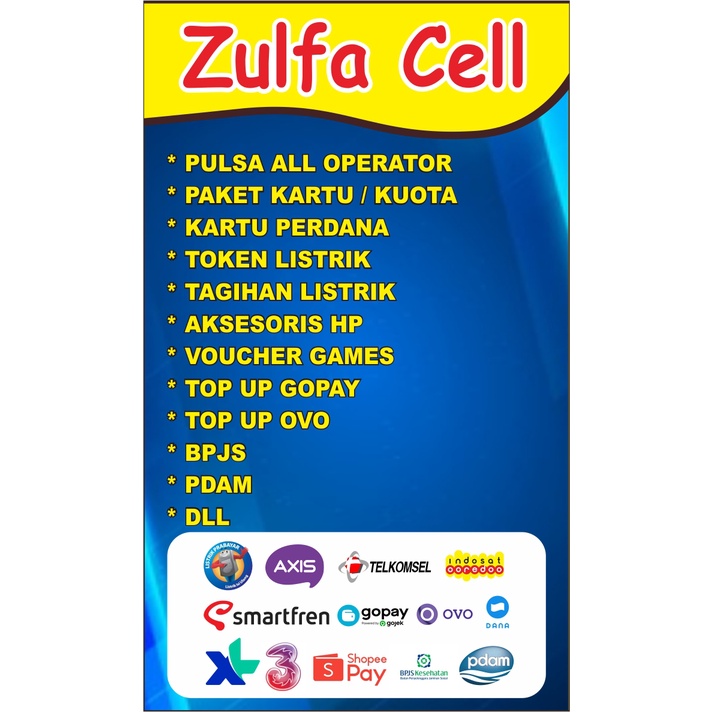 Jual Spanduk Jual Pulsa Banner Konter Celluler Berbagai Ukuran Bisa ...