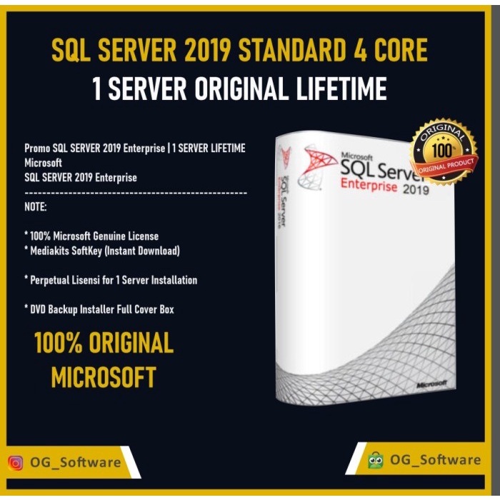 Jual Sql Server 2019 Standard 4 Core 1 Server Original Lifetime Shopee Indonesia 4933