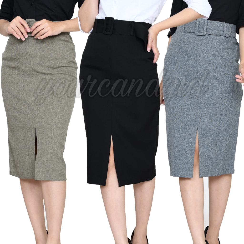 Jual Rok Span Sepan Hitam Polos Pendek 7 8 Kerja Kantor Formal Standar