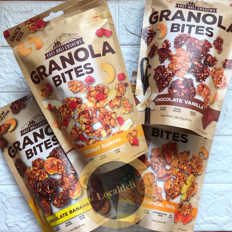 Jual East Bali Cashews Granola Bites 125gr All Varian (Choco Vanilla