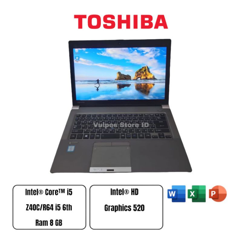 Jual Laptop toshiba Z40c / r64/A core i5 gen 6th ram 8gb ssd 128gb ...