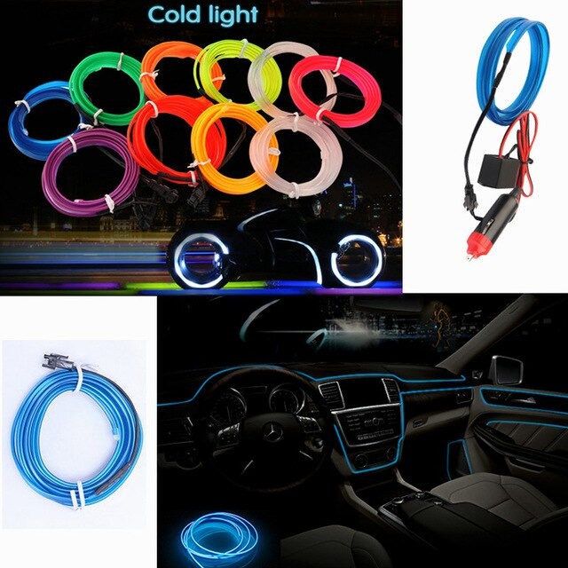 Jual Lampu Ambient Light Aksesoris Interior LED Neon Mobil Cold Light 3 ...