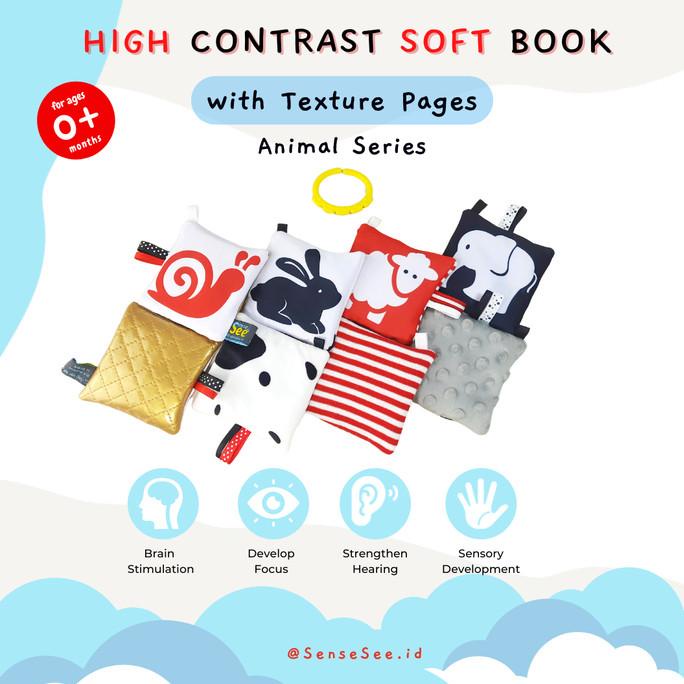 Jual HIGH CONTRAST RING SOFT BOOK (ANIMALS) | BUKU HITAM PUTIH | BUKU ...