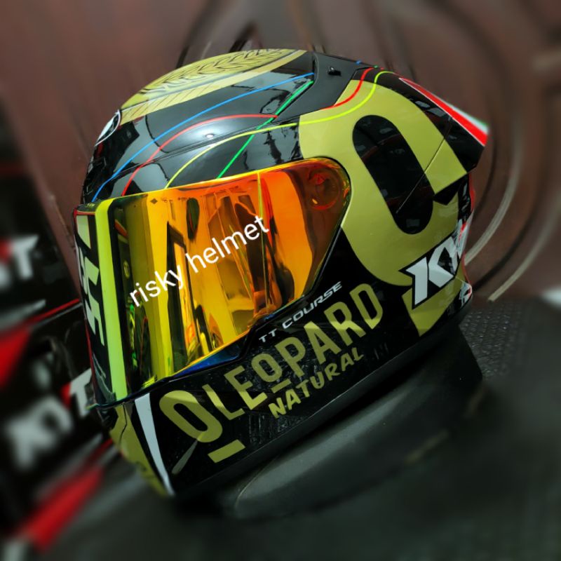 Jual KYT tt course leopard gold paket visor Shopee Indonesia