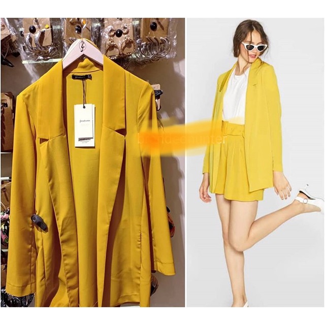 Stradivarius yellow blazer hot sale