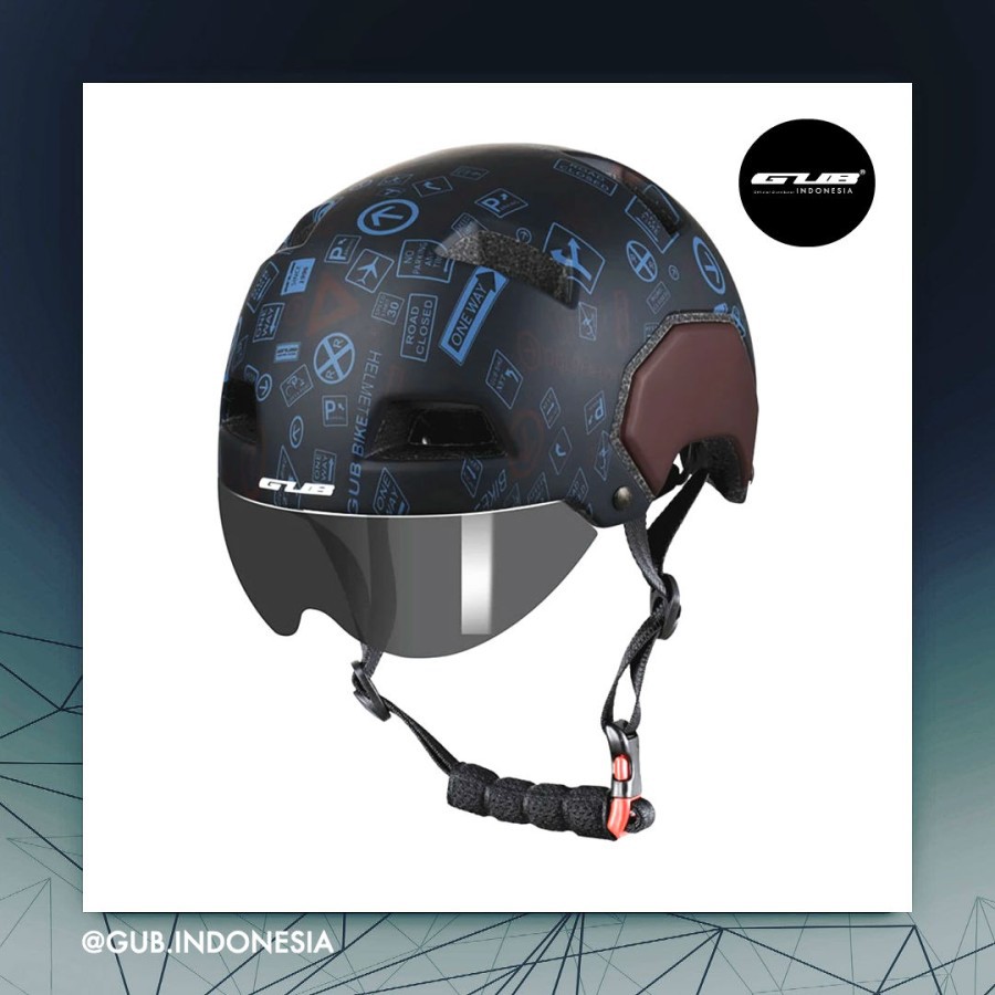 Jual GUB V3 Pro BMX / MTB / Road Bike Helmet + Visor GRAFITTI Helm