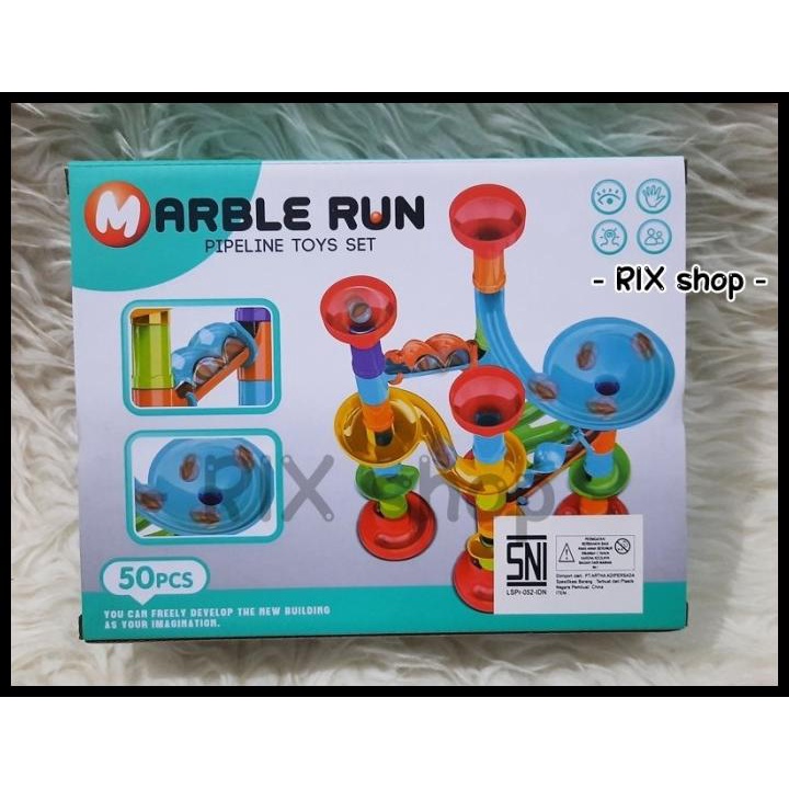 Jual Mainan Marble Run Pipeline Toys Set Pipa Seluncuran Kelereng 50Pcs