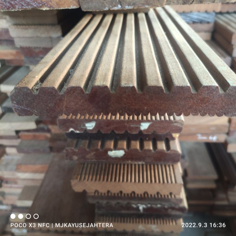 Jual Lantai Kayu Outdoor Pagar Kisi Decking Bengkirai Jumbo 21 X 145 X 300 Cm Shopee Indonesia 