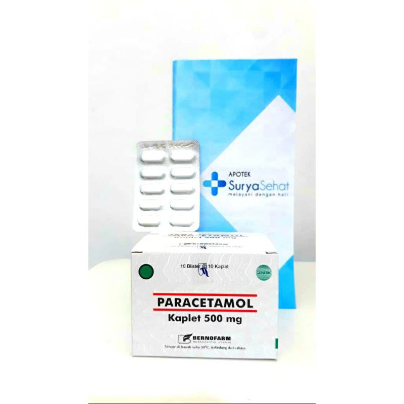 Jual Paracetamol 500mg Generik 1 Strip Isi 10 Kaplet Nyeri, Demam ...