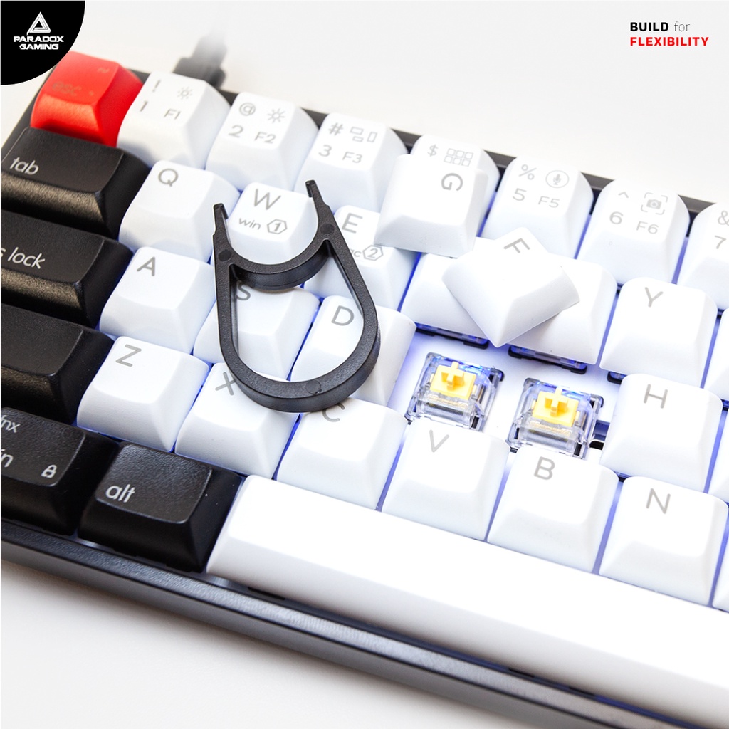 Jual Keyboard GHOST GH64-GK1 PBT Radium Vulture/ Keycaps(Black/White ...