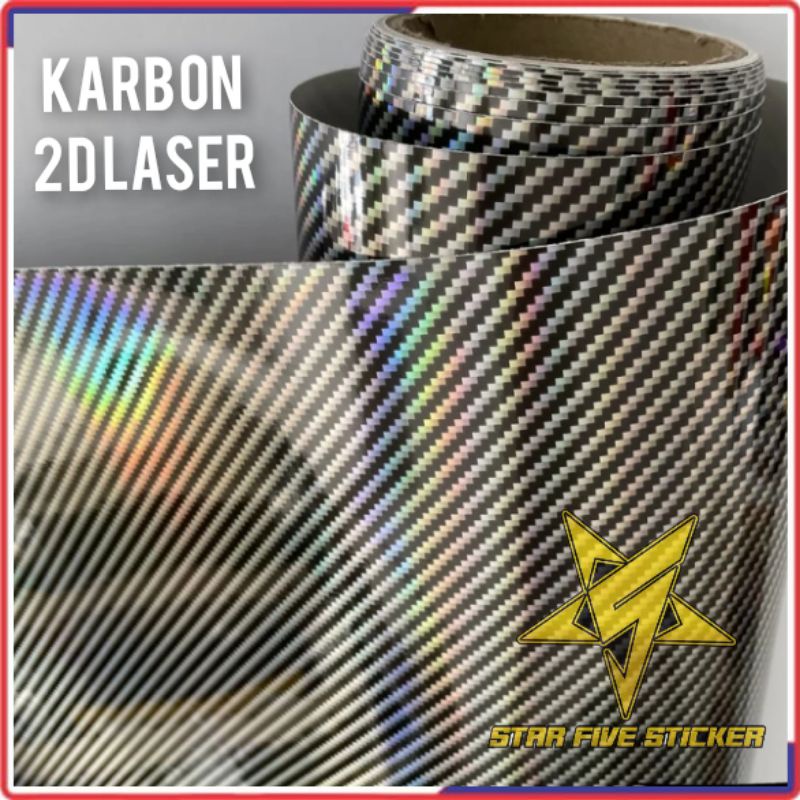 Jual Stiker Skotlet Motor Karbon Kevlar Pelangi Rainbow Laser Sticker