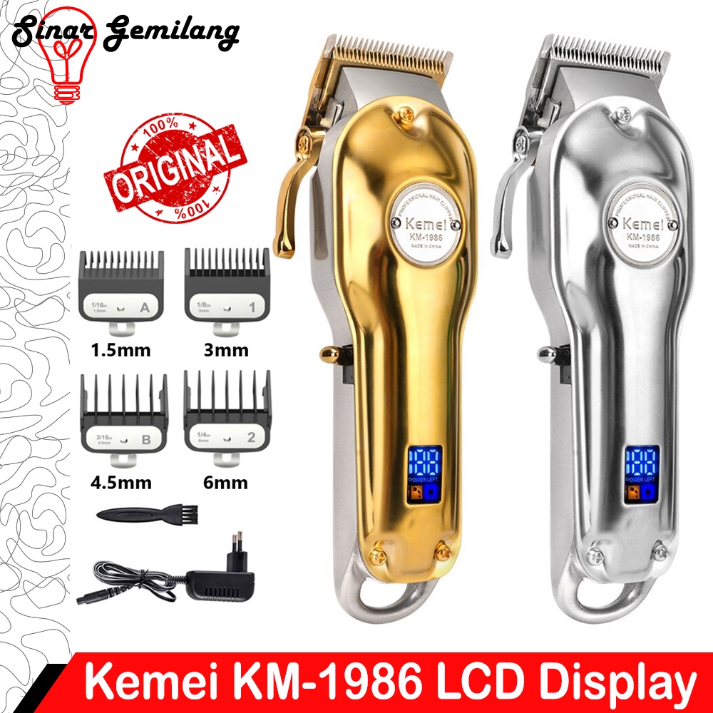 Jual Kemei Km Lcd Display Alat Cukur Rambut Elektrik Mesin