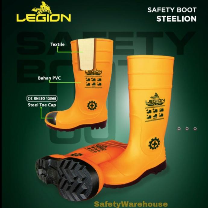 Jual Sepatu Boot Rubber Safety Legion Karet Ujung Besi Steel Toe Proyek Shopee Indonesia 0433