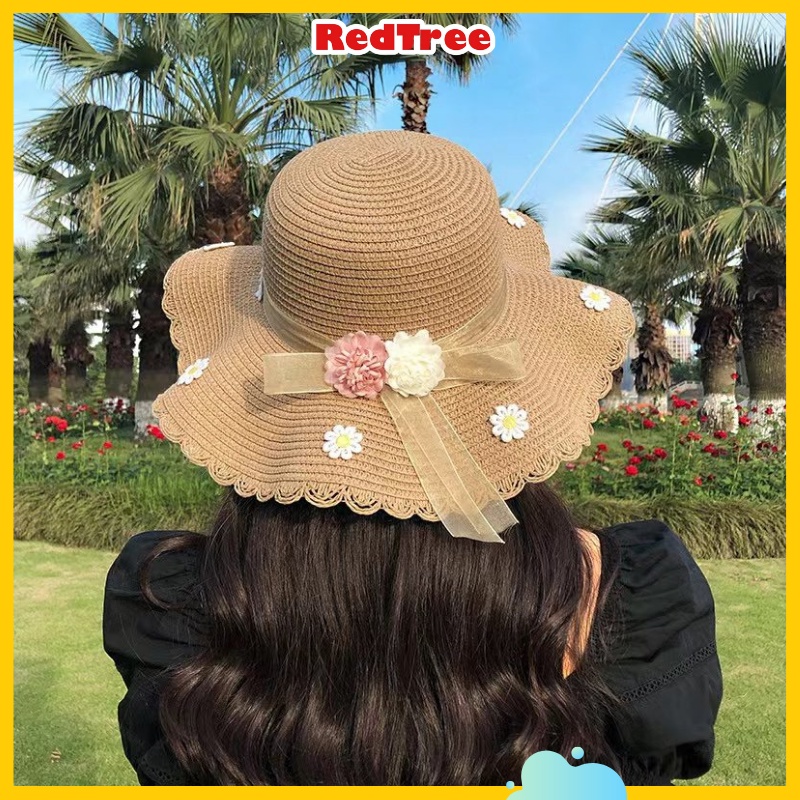 Jual REDTREE Topi Pantai wanita Bunga pelindung UV -Summerhat Pantai ...