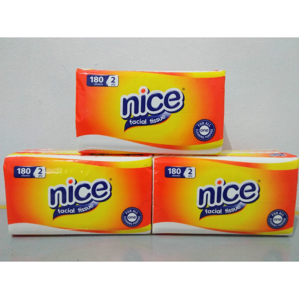 Jual NICE FACIAL TISSUE 180 Sheets 2 ply / TISU / TISSU / TRAVEL PACK