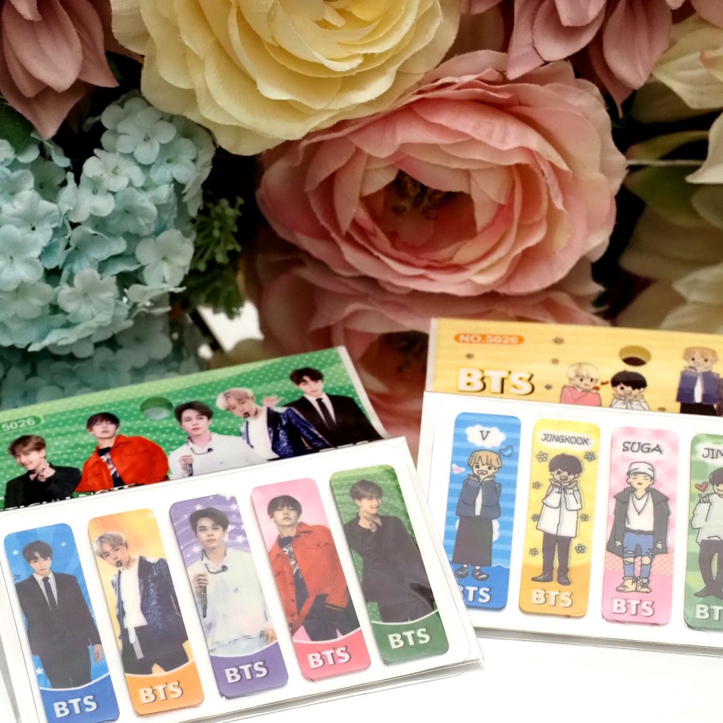 Jual Sticky Note BTS ISI 100 Pcs Karakter Foto BTS Korea Kpop Penanda ...
