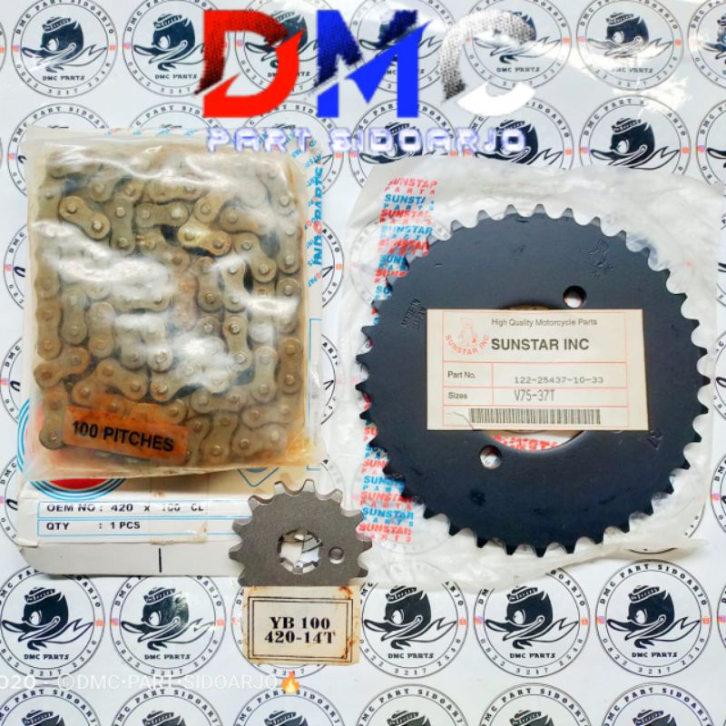 Jual CHAIN SPROCKET KIT / GEAR GER GIR SET RANTAI RODA YAMAHA V75 V80 ...