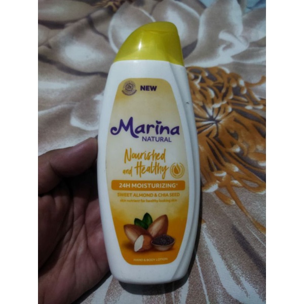 Jual Marina Natural Hand Body Lotion Nourished And Healthy Ml