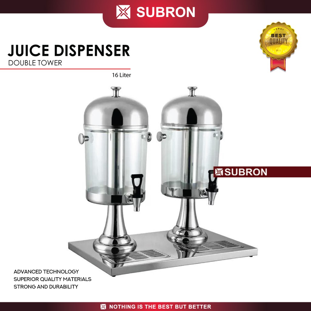 Jual SUBRON Juice Jus Dispenser Tower Double Minuman 16 Liter Stainless ...