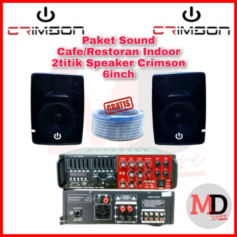 Jual Paket Sound System Cafe Restoran Indoor Titik Speaker Crimson