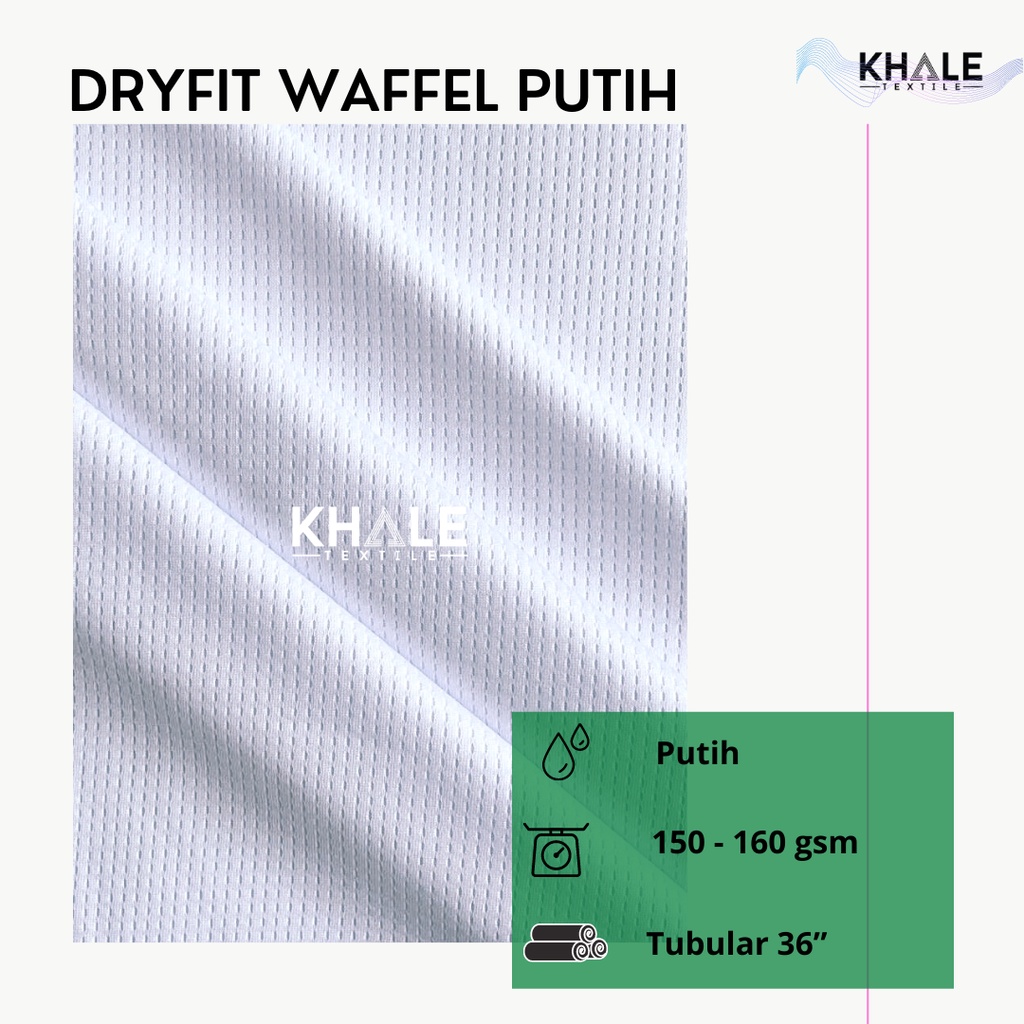 Jual Bahan Kain Drifit Waffel Polymesh Wafel Putih Premium Jersey Dryfit Polyester Shopee Indonesia