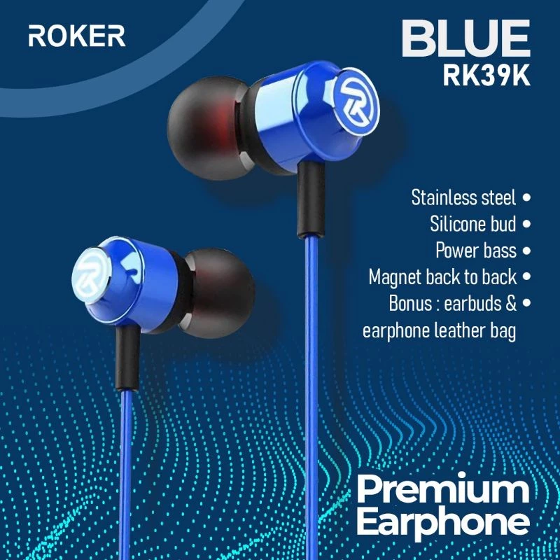 Handsfree / Earphone Roker Blue RK39K