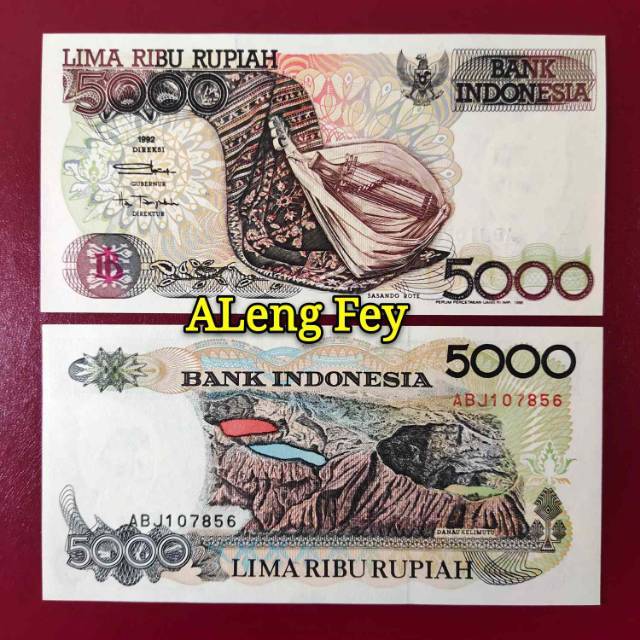 Jual Uang Kuno 5000 Rupiah Sasando Lima Ribu Sasando Tahun 1992