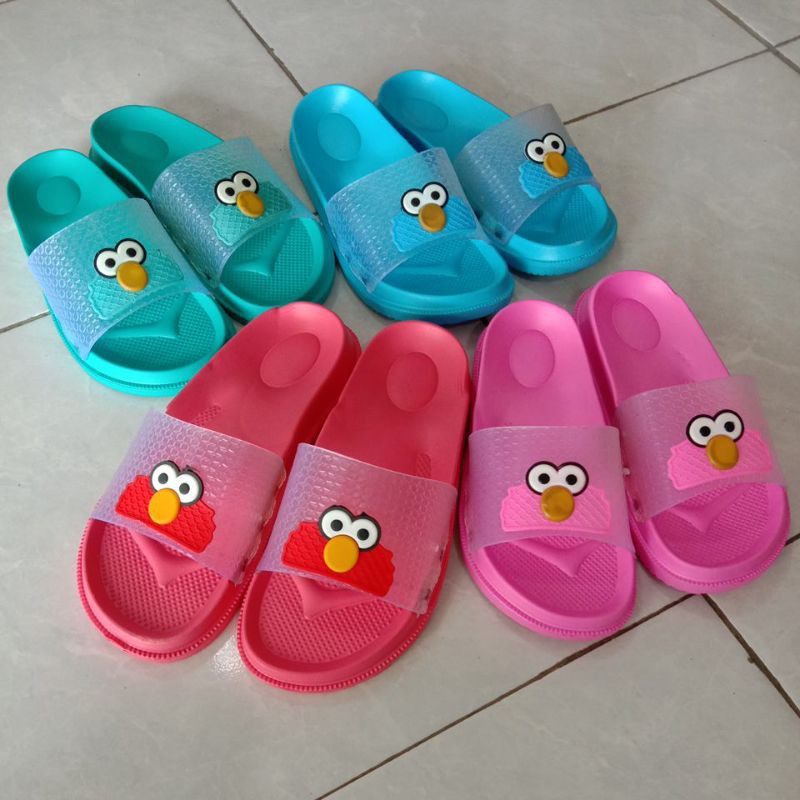 Jual sandal slop elmo sesame street bisa pilih warna pink pink