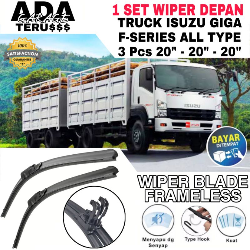 Jual Wiper Blade Frameless Mobil Truck ISUZU GIGA ALL TYPE 2 Pilihan