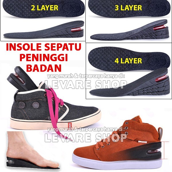 Jual Sol Sepatu Penambah Peninggi Tinggi Badan Insole 2 3 4 Layer