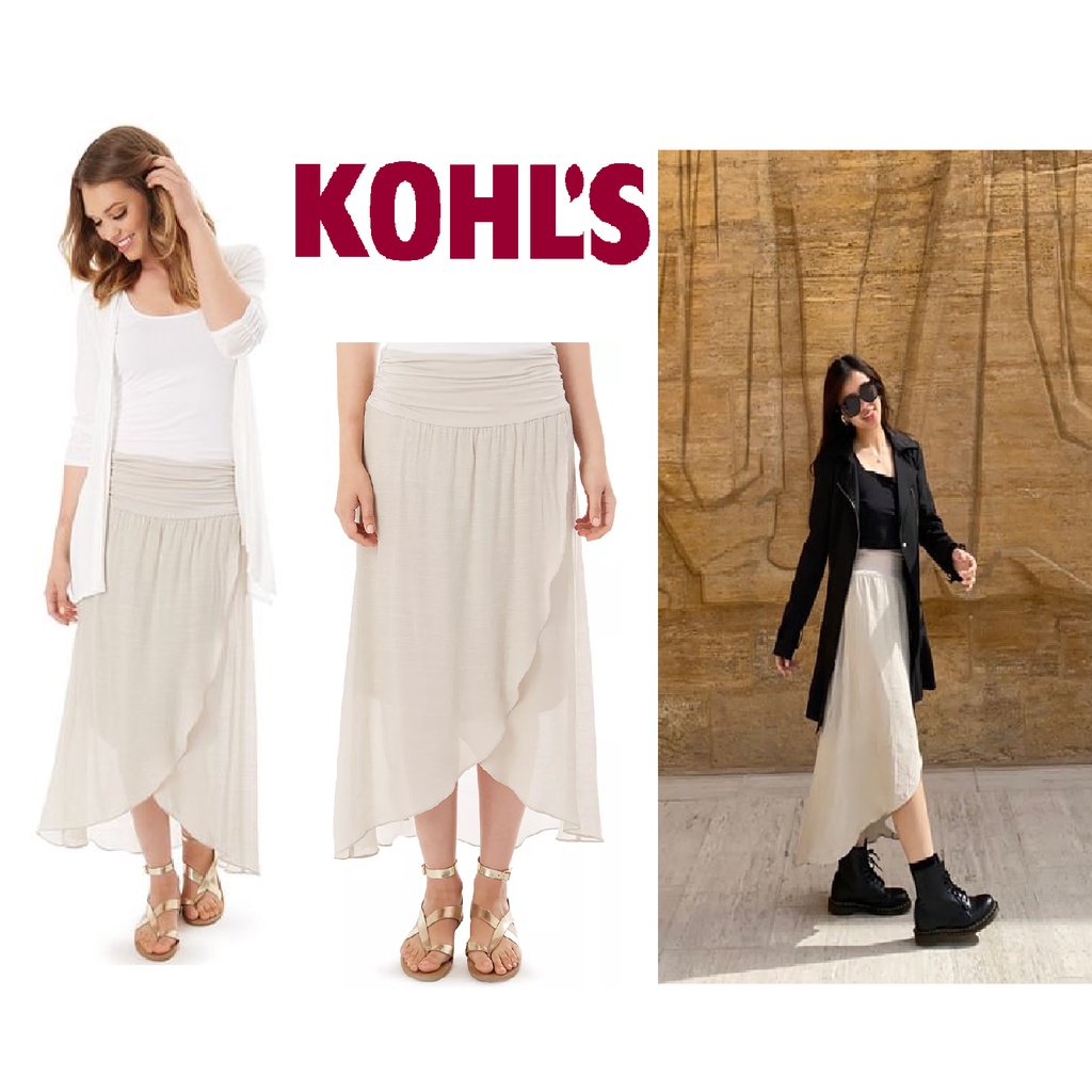 Jual Kohl's Rok Wanita Apt. 9 GauzeTexture HighLow Skirt Women