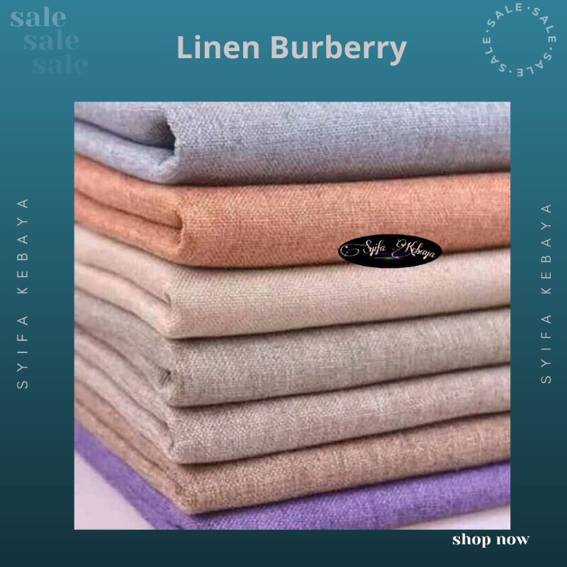 Jual Kain katun linen. Katun burberry. linen burberry. Katun linen import.  Bahan linen polos | Shopee Indonesia