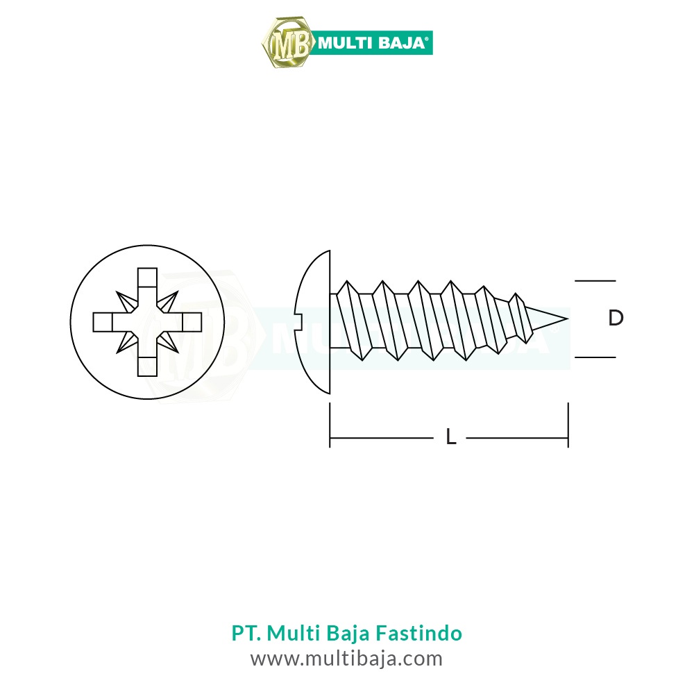 Jual Baut Sekrup TAB tapping screw Stainless Steel 304 M4 x 10 | Shopee ...