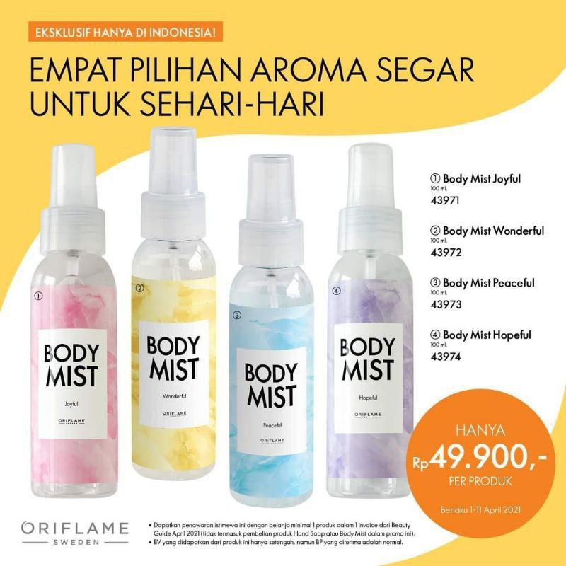 Body Mist Oriflame Body Mist Oriflame Parfum Body Mist