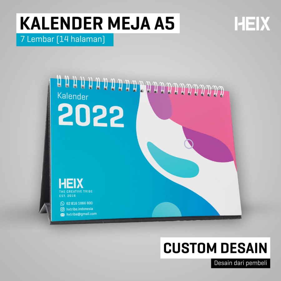 Jual Kalender Meja A5 isi 7 Lembar / 14 Halaman - Kalender Duduk