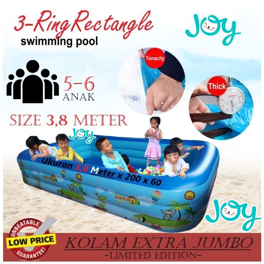 Jual Kolam Renang Anak Ukuran Jumbo Besar [ 380 X200x60 Cm] + Pompa ...