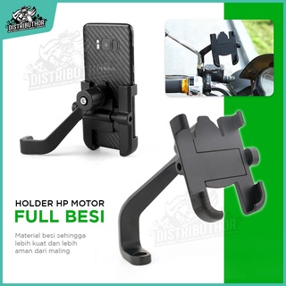 Jual Holder Hp Spion Besi Penahan Ponsel Penyangga Pencagak Pegangan Stand Handphone Di Motor