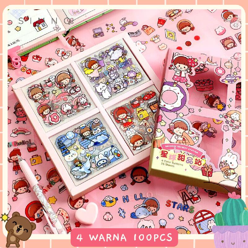 Jual Yuniklo Stiker BOX 2D Tempel Lucu 4 Warna Isi 100 Lembar Anti Air ...