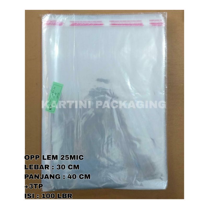 Jual Plastik OPP LEM 30x40 Tebal : 25 mic | Shopee Indonesia